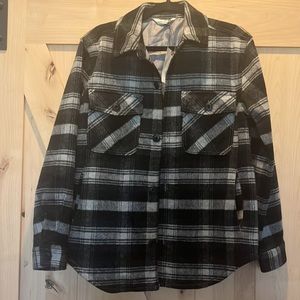 ALPINE DESIGN Women's Aerial Trail Wool Shirt Jacket. Gray Plaid.  Size Small.